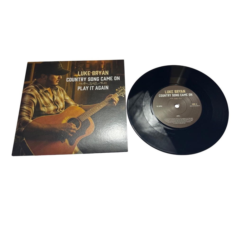 Luke Bryan Vinyl Record 7" Play It Again  Country Song Came On Limited Ed. Black